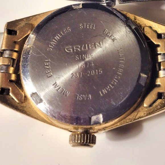 GRUEN VTG Women's Quartz Watch: Crystal Bezel~Date~Water Resistant~New Battery - Picture 6 of 13